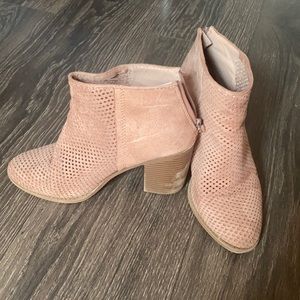 Pale pink booties